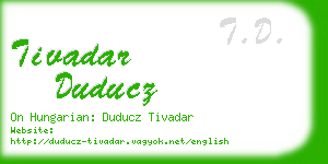 tivadar duducz business card